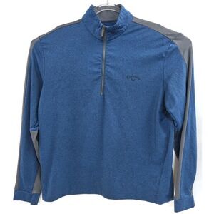 Callaway Pullover Mens Medium Blue Weather Series Quarter Zip Golf Top‎